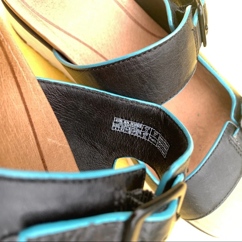 UGG platform open sandals shoes Hanneli black 8 chunky beachy sport y2k